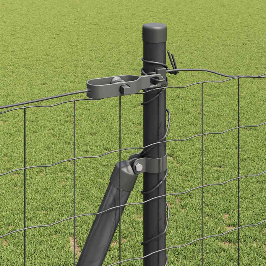 Hek met Paal Grijs 1,4 x 10 m Staal en PVC