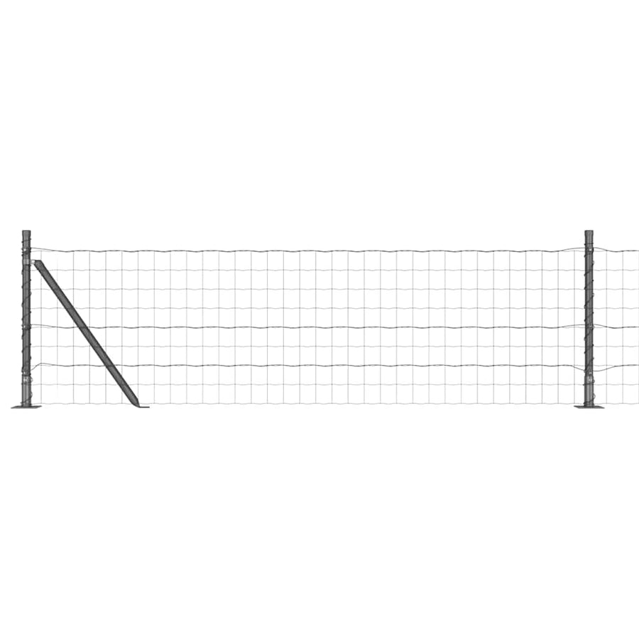Hek met Paal Grijs 0,6 x 50 m Staal en PVC