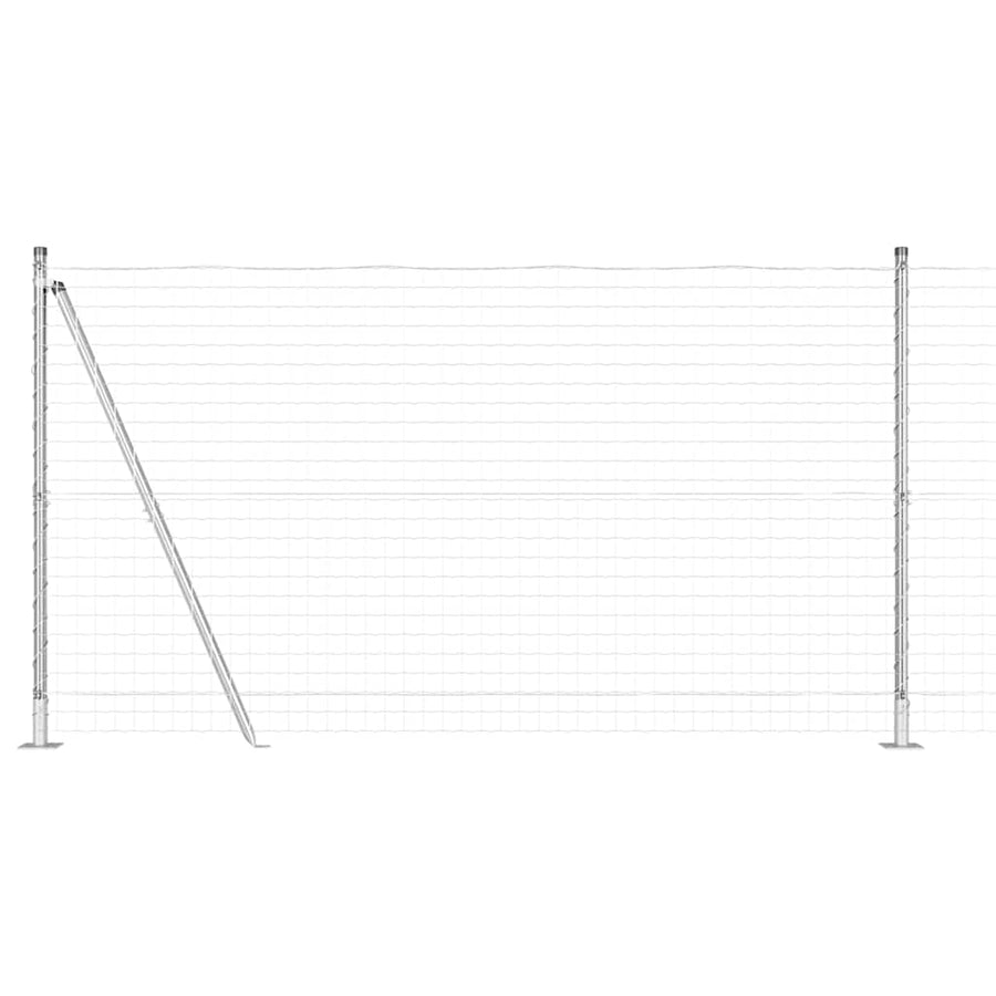 Hek met Paal Zilver 1,2 x 10 m Staal