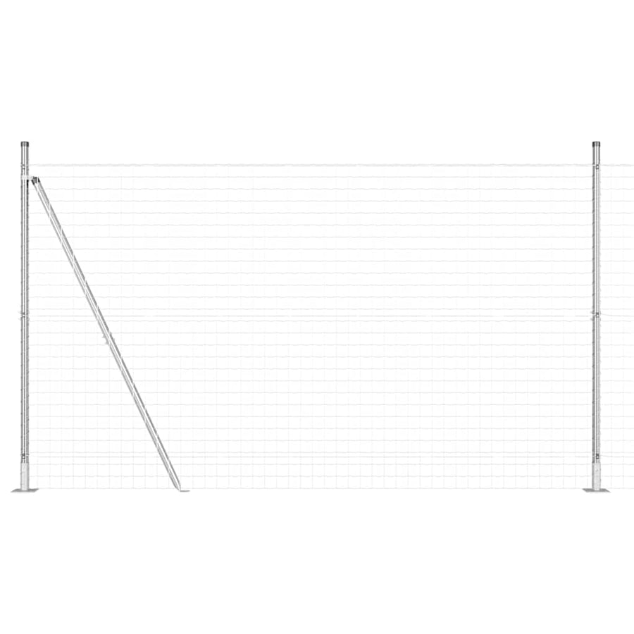 Hek met Paal Zilver 1,6 x 10 m Staal