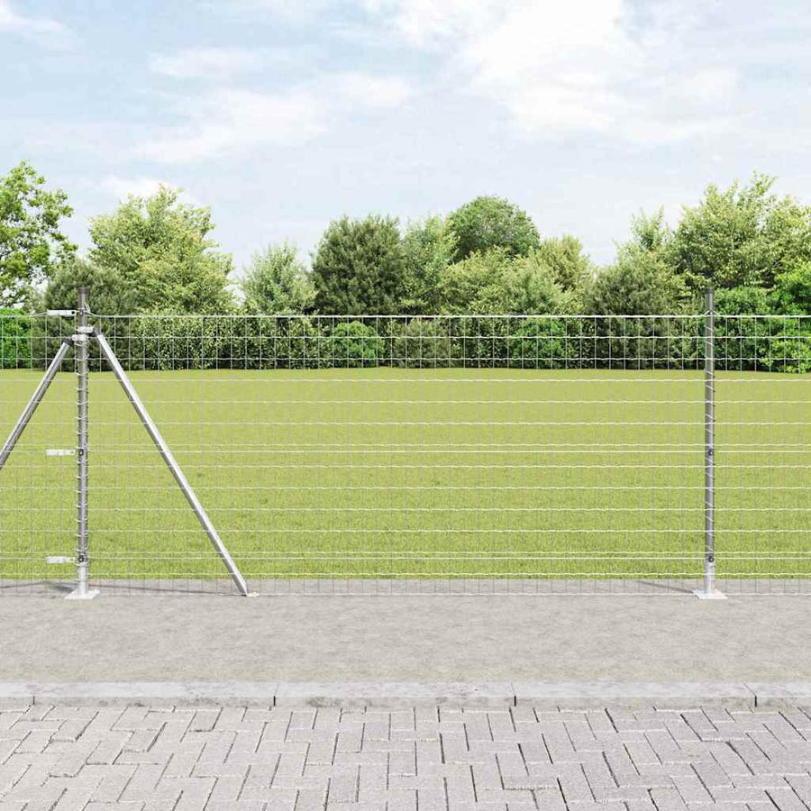 Hek met Paal Zilver 1 x 10 m Staal