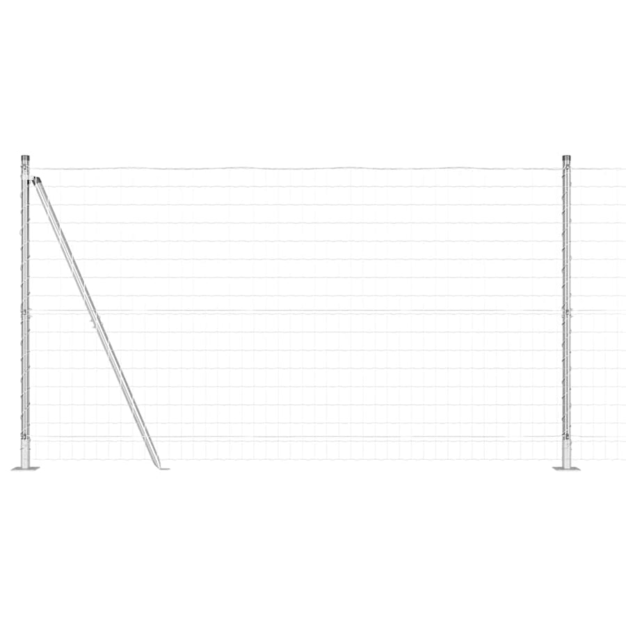 Hek met Paal Zilver 1,2 x 10 m Staal