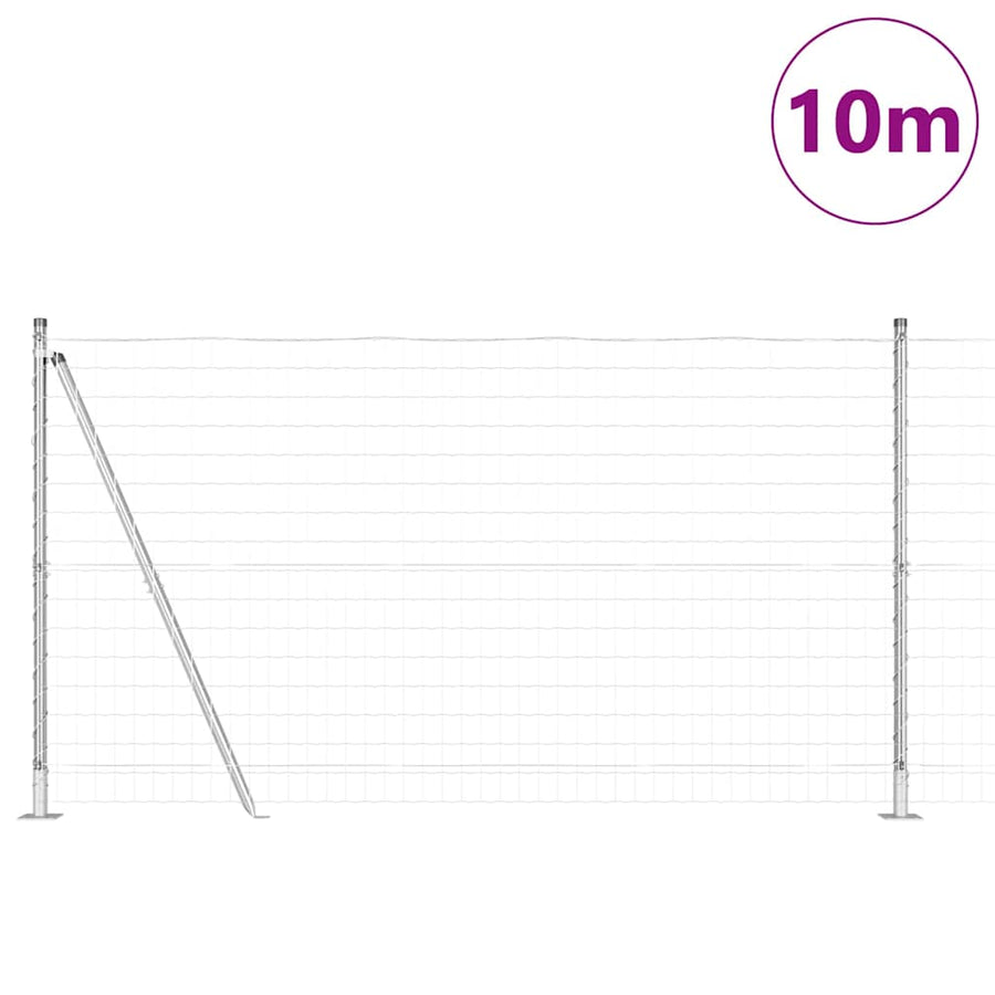 Hek met Paal Zilver 1,2 x 10 m Staal