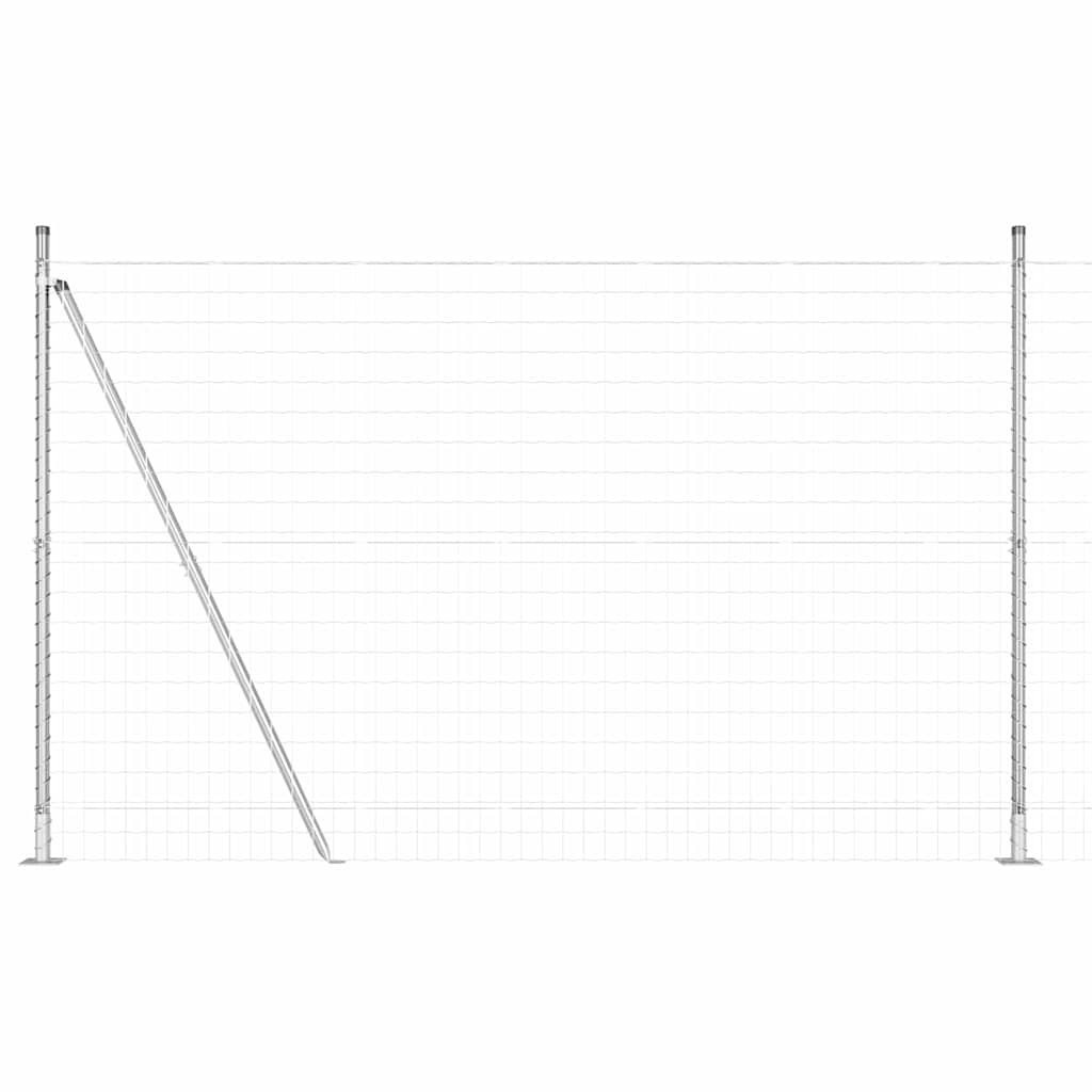 Hek met Paal Zilver 1,5 x 10 m Staal