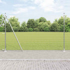 Fence with Post Silver 1.6 x 10 m Steel