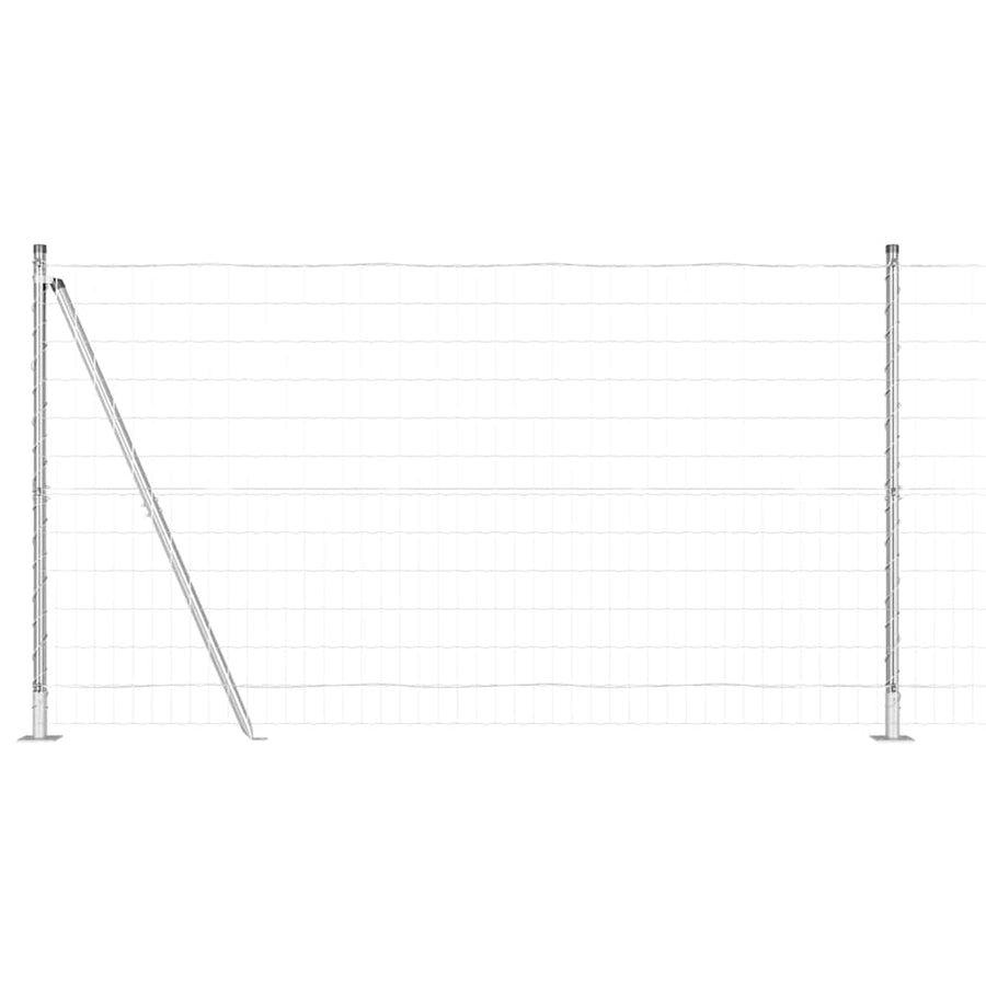 Hek met Paal Zilver 1,2 x 10 m Staal