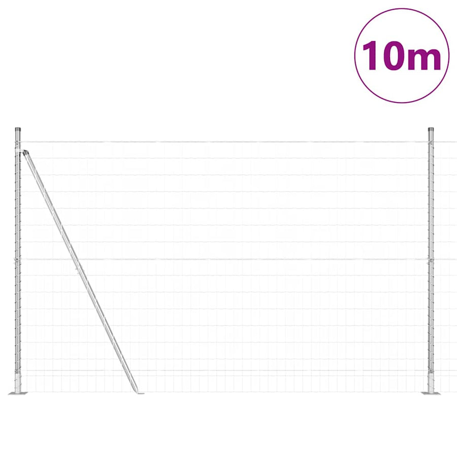 Hek met Paal Zilver 1,4 x 10 m Staal