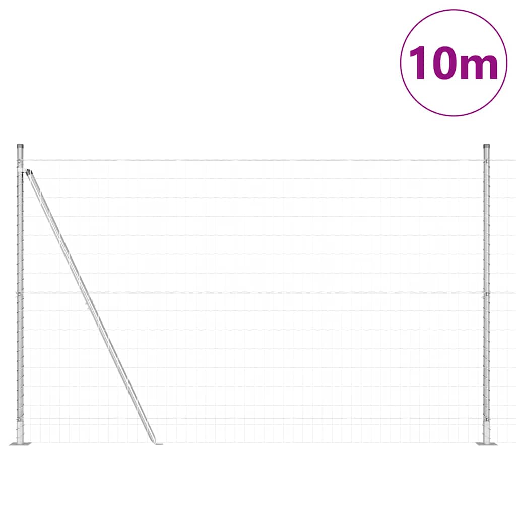 Hek met Paal Zilver 1,5 x 10 m Staal