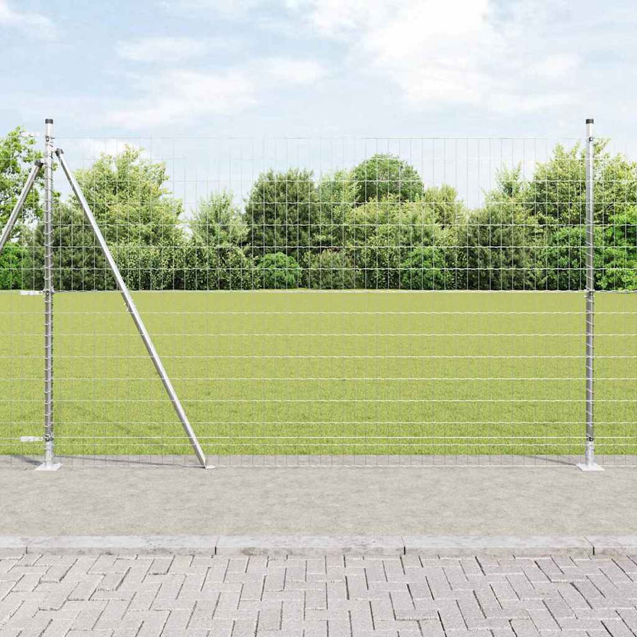 Hek met Paal Zilver 1,6 x 10 m Staal