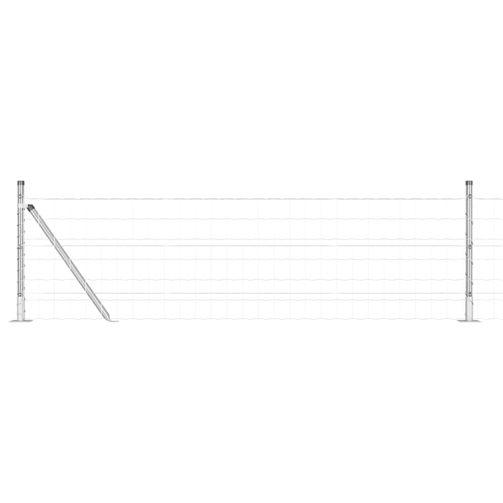 Hek met Paal Zilver 0,6 x 10 m Staal