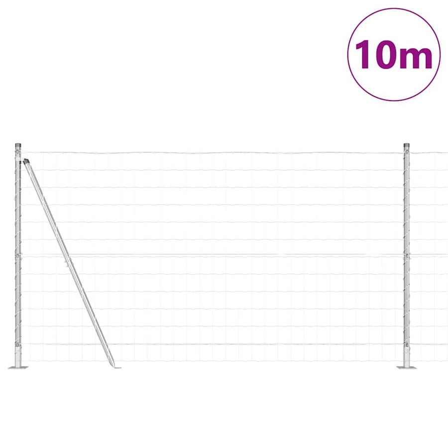 Hek met Paal Zilver 1,2 x 10 m Staal
