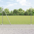 Fence with Pole Silver 1.5 x 10 m Steel