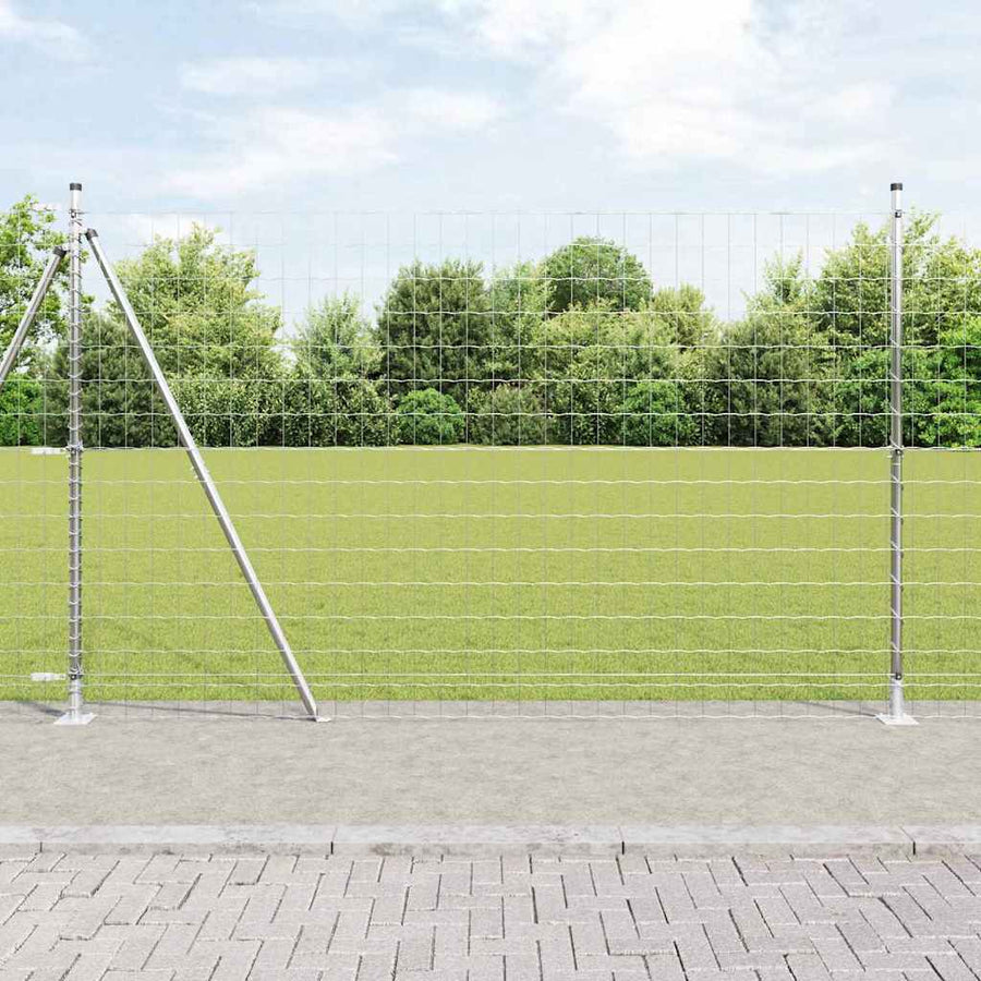 Hek met Paal Zilver 1,5 x 10 m Staal