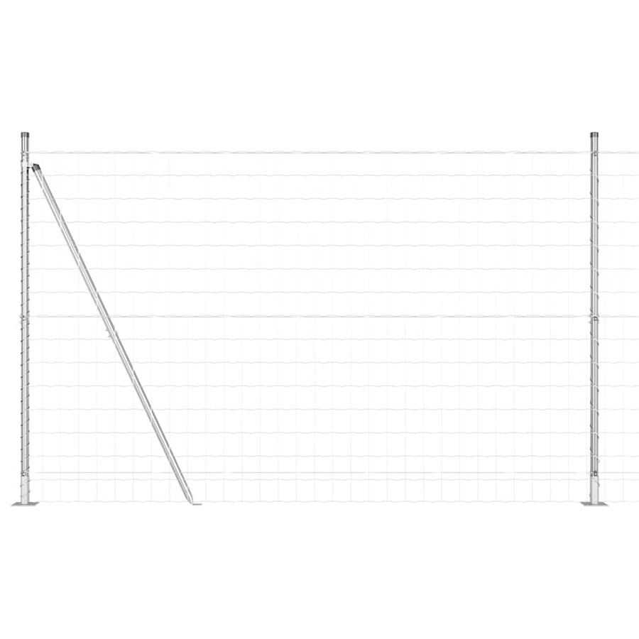 Hek met Paal Zilver 1,5 x 10 m Staal