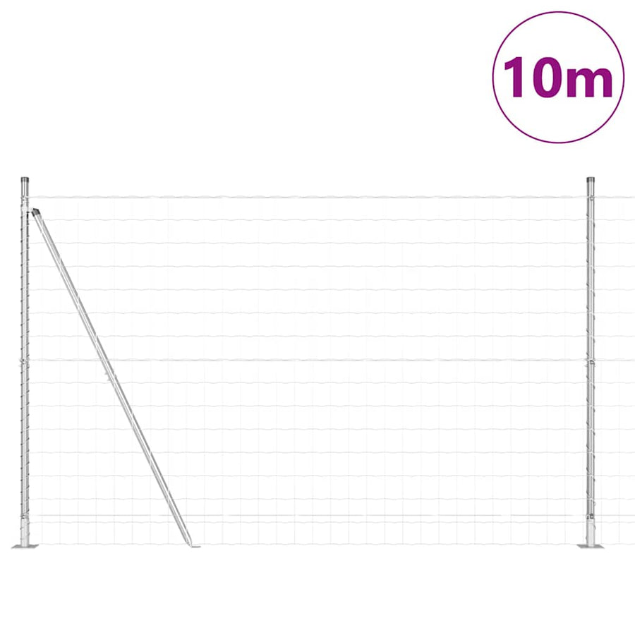 Hek met Paal Zilver 1,5 x 10 m Staal