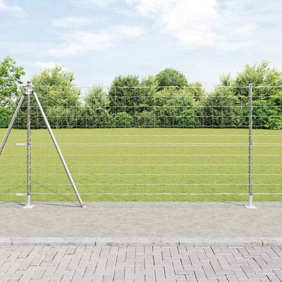 Hek met Paal Zilver 1,2 x 10 m Staal