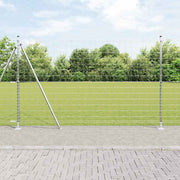Hek met paal 160x1000 cm staal zilver