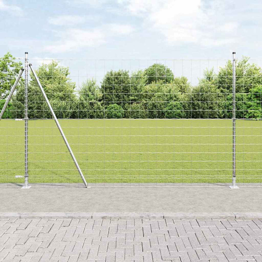 Hek met Paal Zilver 1,6 x 10 m Staal