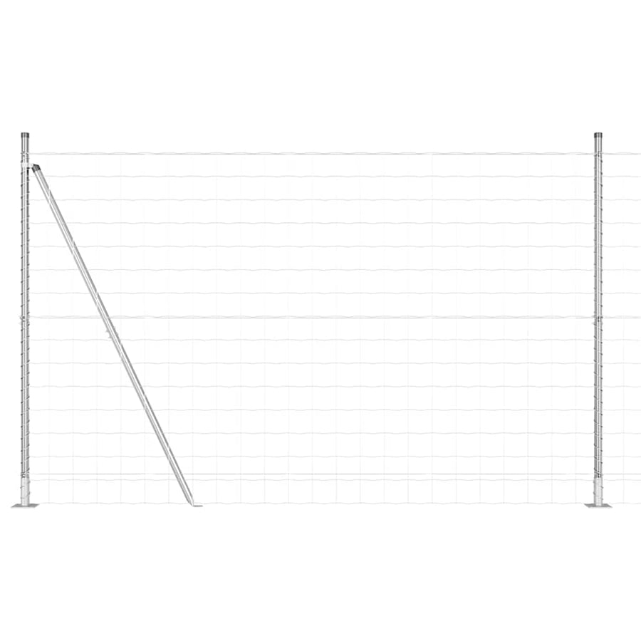 Hek met Paal Zilver 1,6 x 10 m Staal