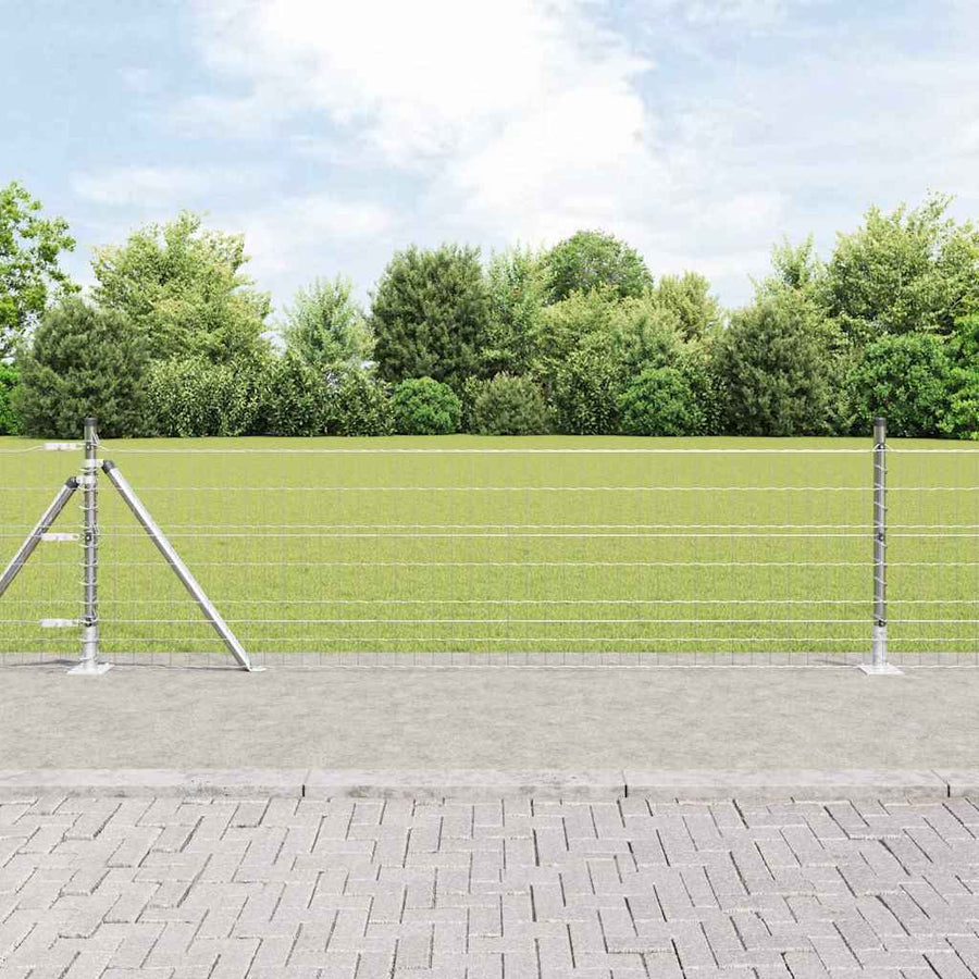 Hek met Paal Zilver 0,6 x 25 m Staal