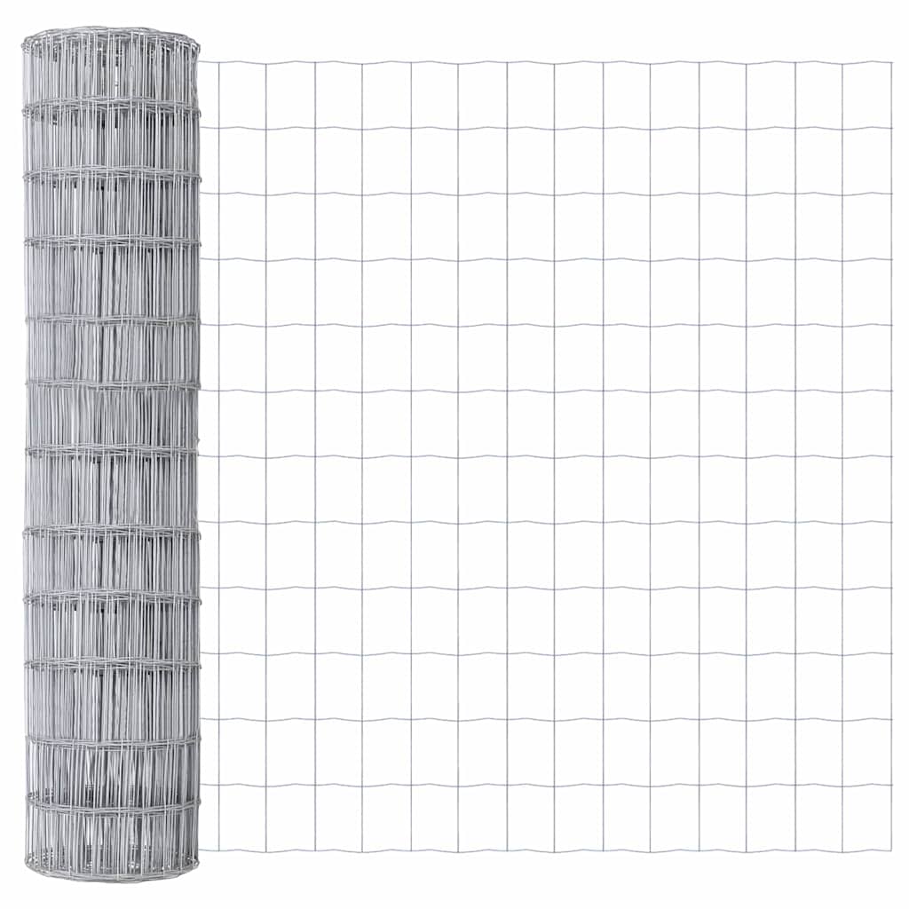 Hek met Paal Zilver 1,2 x 25 m Staal