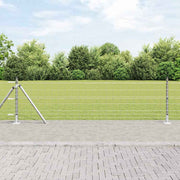 Hek met paal 2500x60 cm staal zilver
