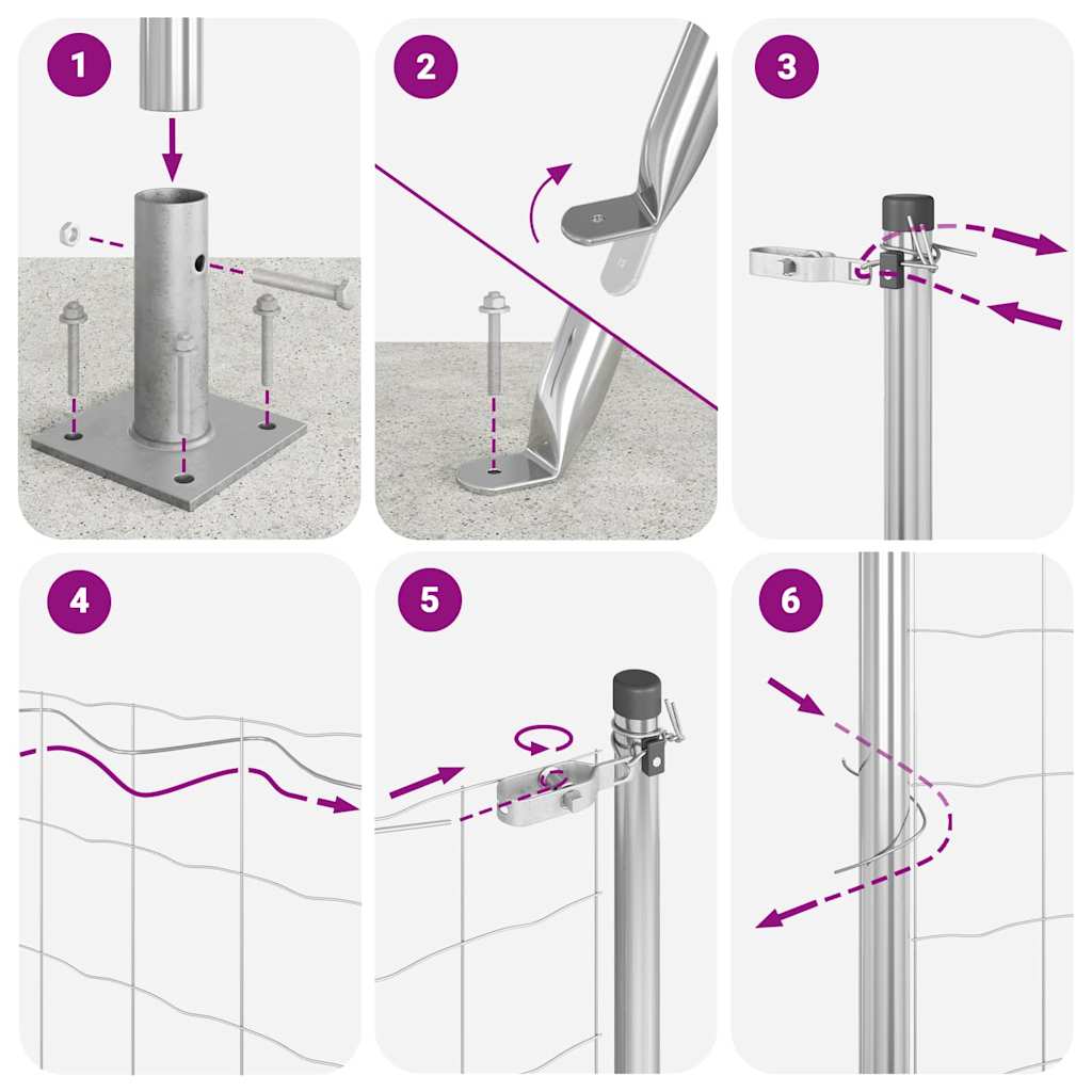 Hek met Paal Zilver 0,6 x 25 m Staal