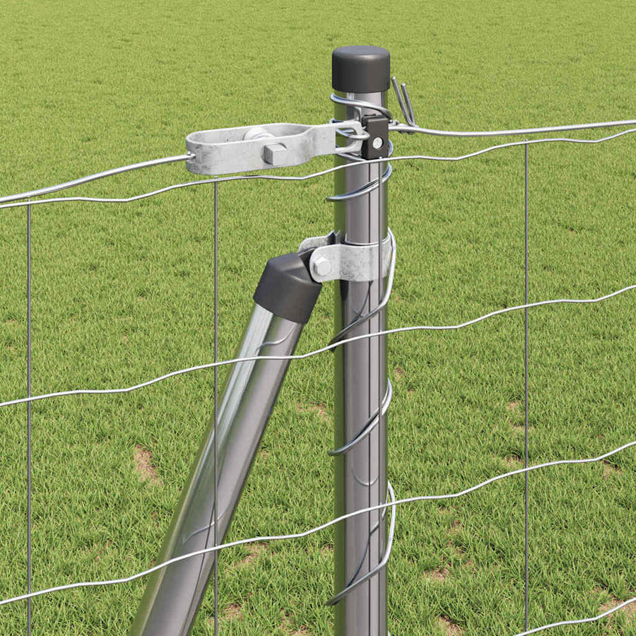 Hek met Paal Zilver 1,2 x 25 m Staal