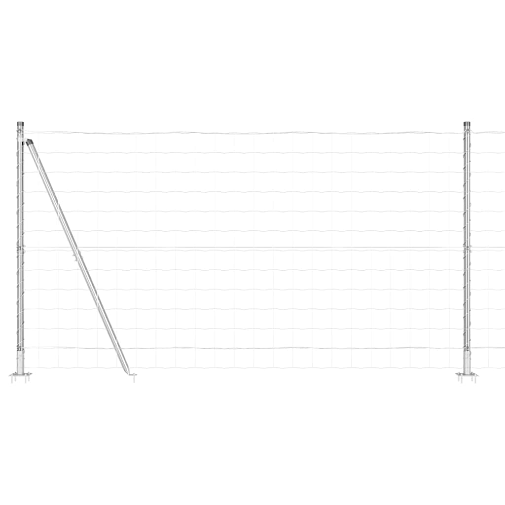 Hek met Paal Zilver 1,2 x 25 m Staal