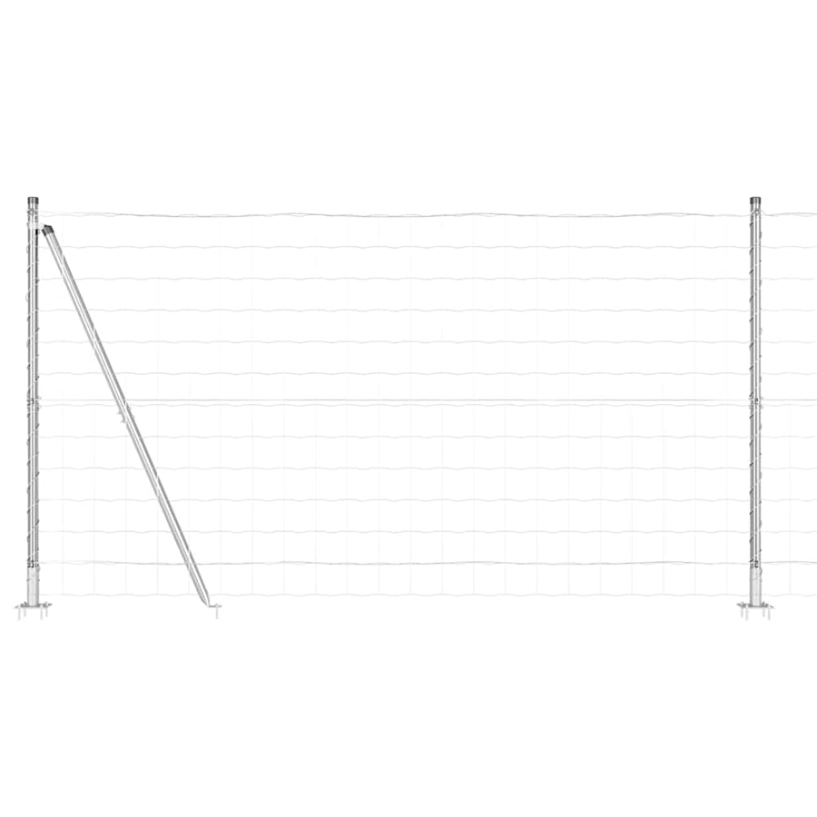 Hek met Paal Zilver 1,2 x 25 m Staal