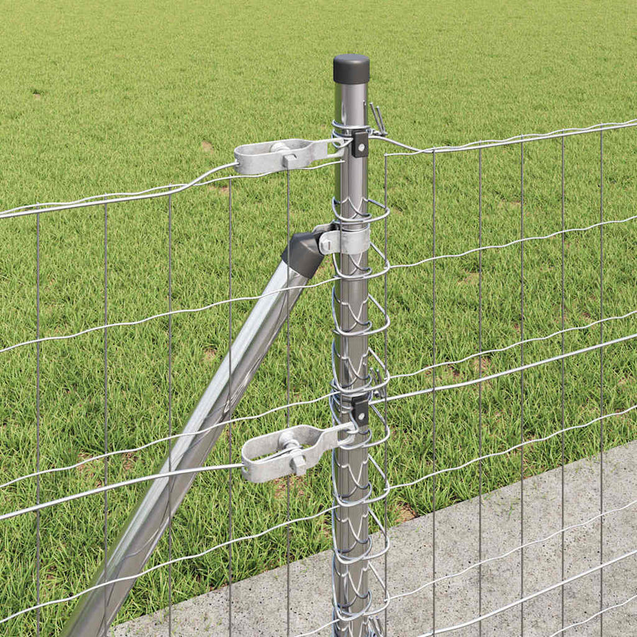 Hek met Paal Zilver 0,4 x 50 m Staal
