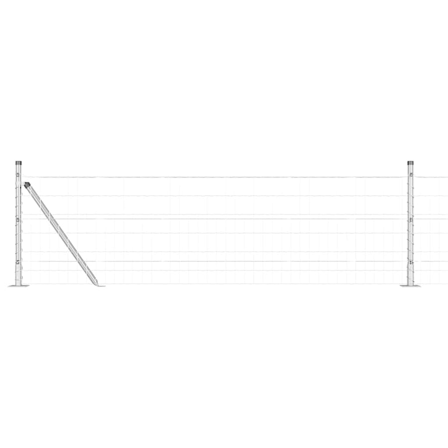 Hek met Paal Zilver 0,4 x 50 m Staal