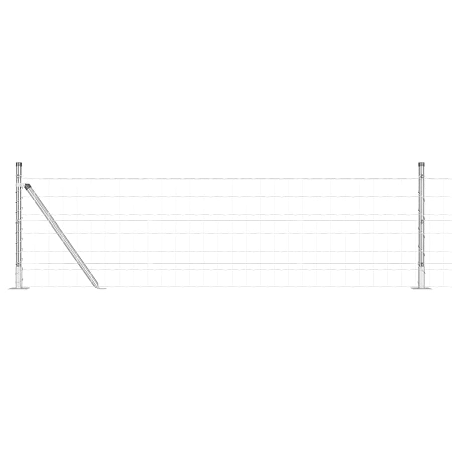 Hek met Paal Zilver 0,6 x 50 m Staal