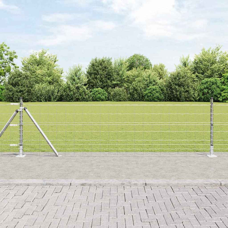 Hek met Paal Zilver 0,4 x 50 m Staal