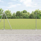 Fence with Post Silver 1.2 x 10 m Steel
