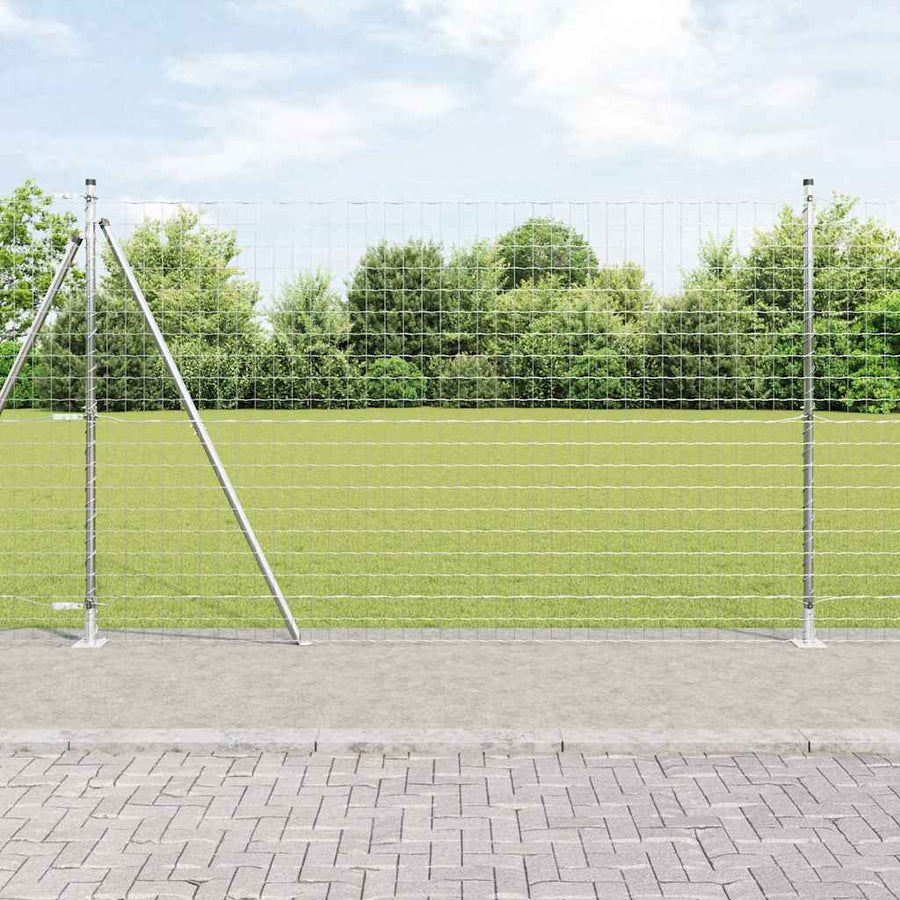 Hek met Paal Zilver 1,5 x 10 m Staal