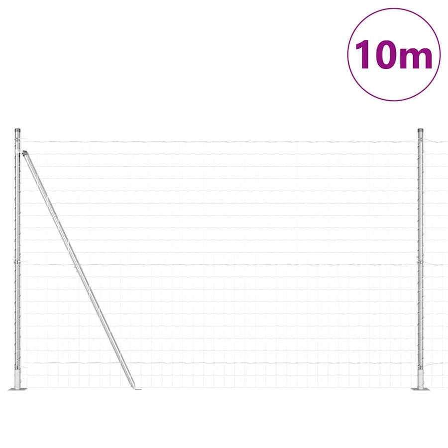 Hek met Paal Zilver 1,5 x 10 m Staal