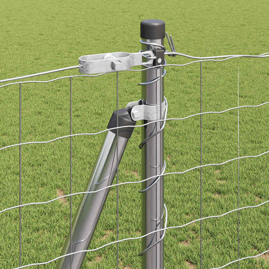 Hek met Paal Zilver 1,2 x 25 m Staal