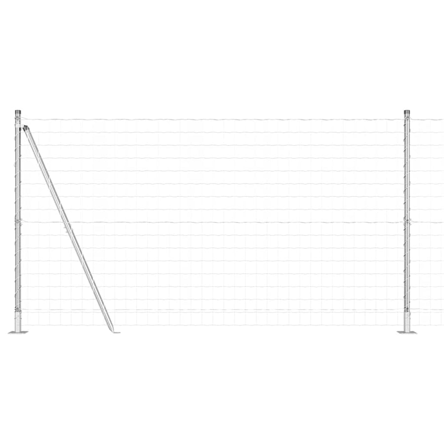 Hek met Paal Zilver 1,2 x 25 m Staal