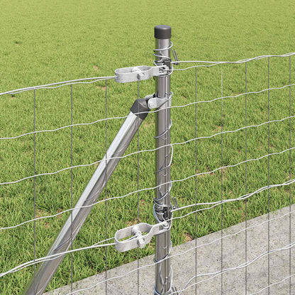 Hek met Paal Zilver 0,4 x 50 m Staal