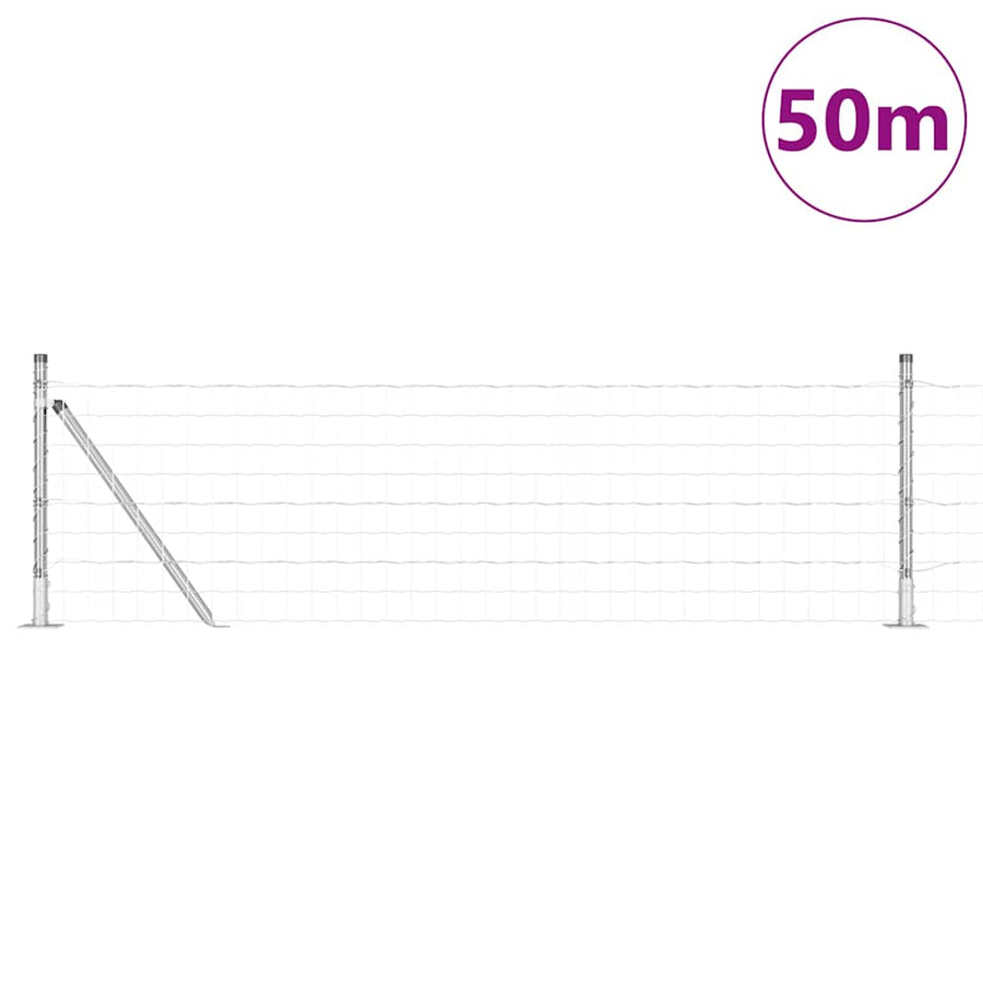 Hek met Paal Zilver 0,6 x 50 m Staal