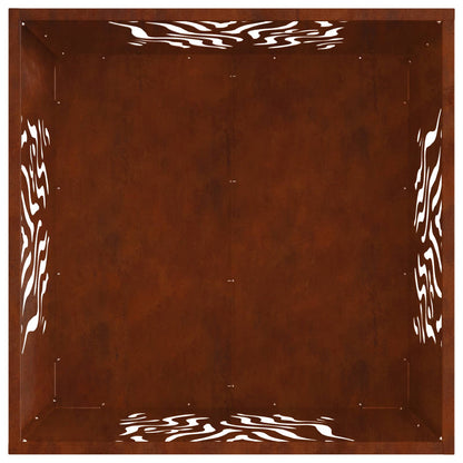Vuurkorf Bruin 60 x 60 x 40 cm weervast staal
