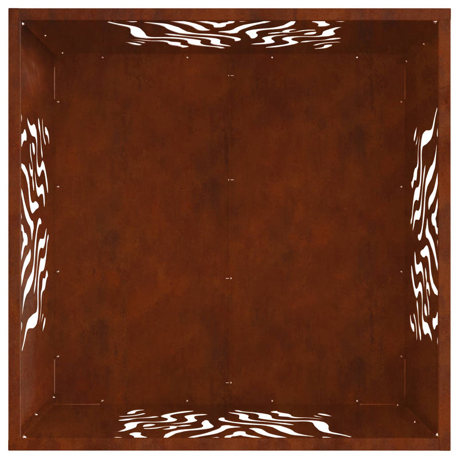Vuurkorf Bruin 60 x 60 x 40 cm weervast staal