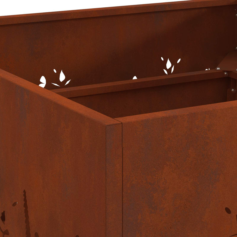 Vuurkorf Bruin Cortenstaal 60 x 60 x 30 cm Weerbestendig staal/bruin