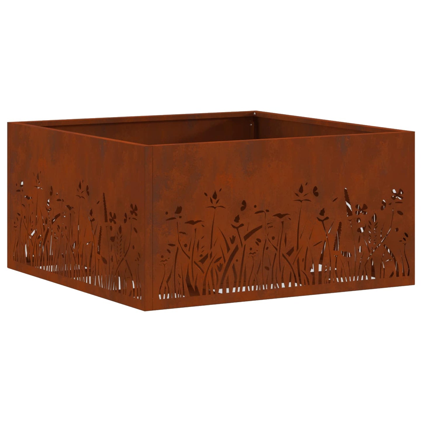 Vuurkorf Bruin Cortenstaal 60 x 60 x 30 cm Weerbestendig staal/bruin