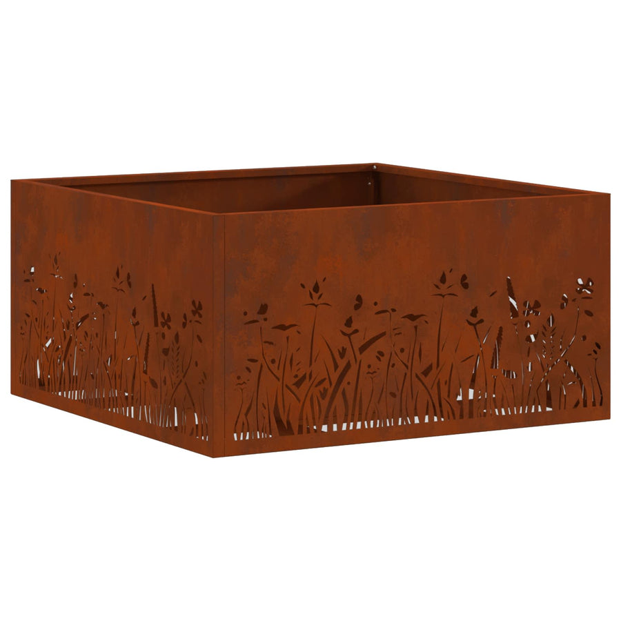 Vuurkorf Bruin Cortenstaal 60 x 60 x 30 cm Weerbestendig staal/bruin
