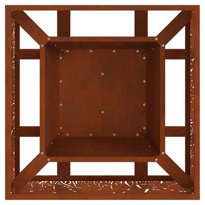 Vuurkorf Bruin Cortenstaal 60 x 60 x 30 cm Weerbestendig staal/bruin