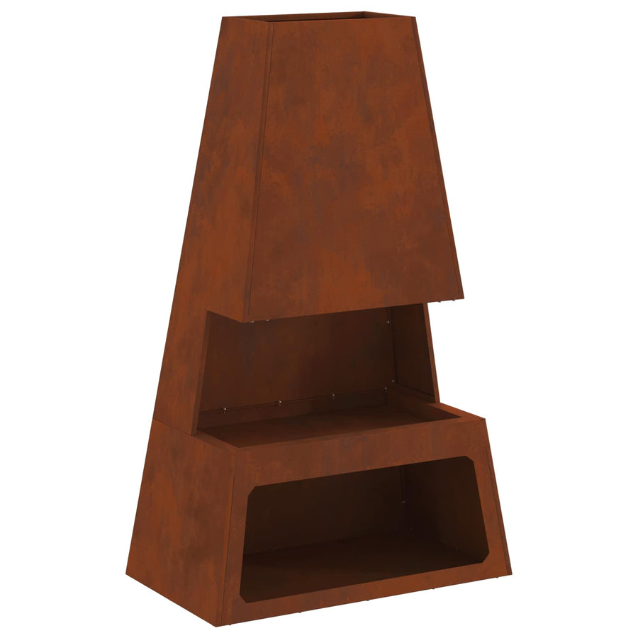 Vuurkorf Bruin 60 X 35 X 100 Cm Cortenstaal