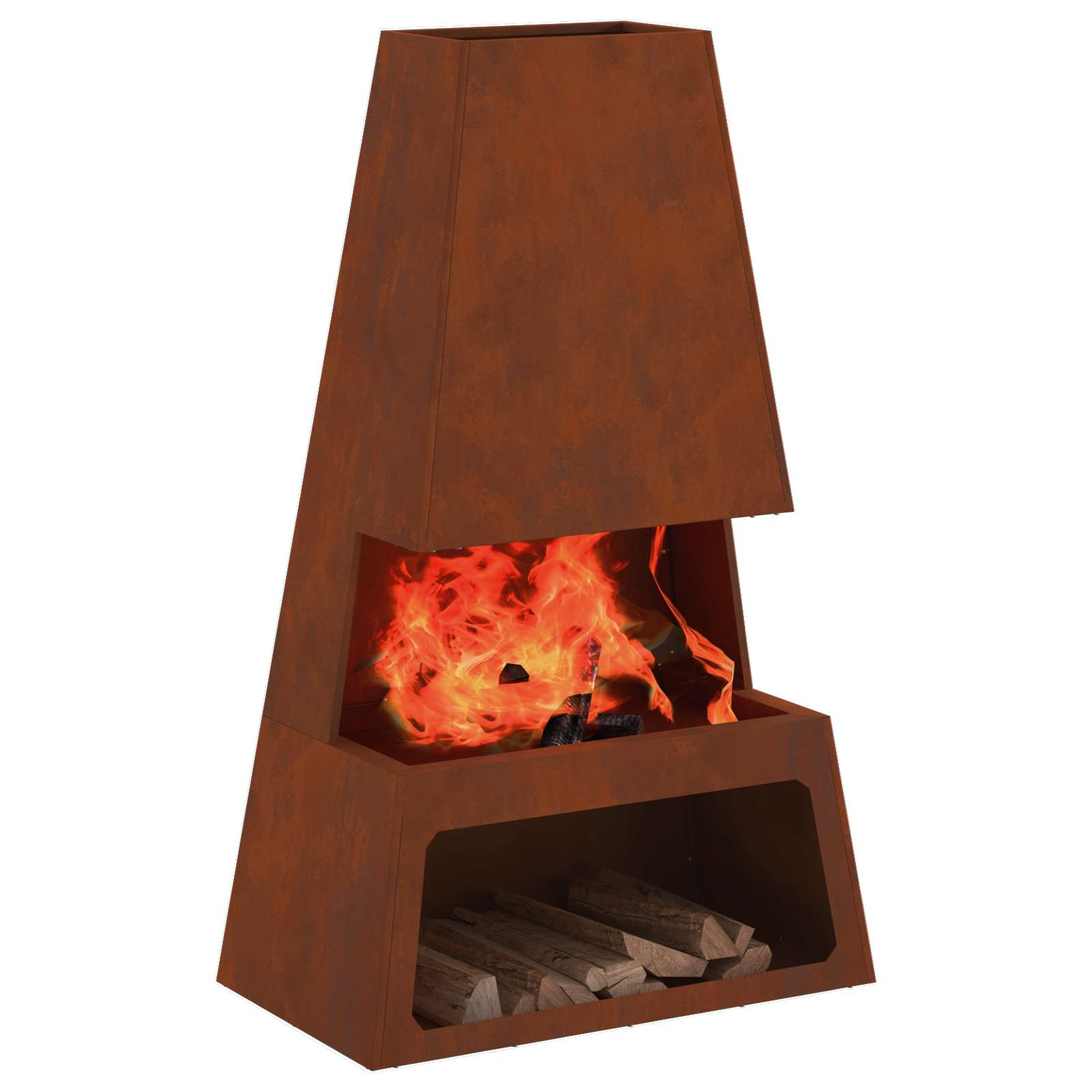 Vuurkorf Bruin 60 X 35 X 100 Cm Cortenstaal