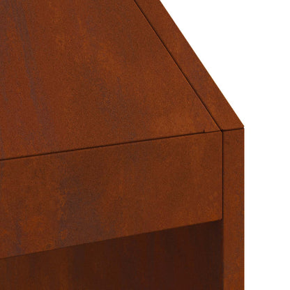 Vuurkorf Bruin 50 X 50 X 100 Cm Cortenstaal Weerbestendig staal/bruin zonder zij-uitgesneden patroon